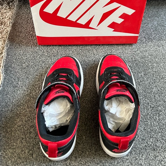 Nike Kids Borough Low Recraft in Black Red Black and Red Sneakers - Picture 6 of 12